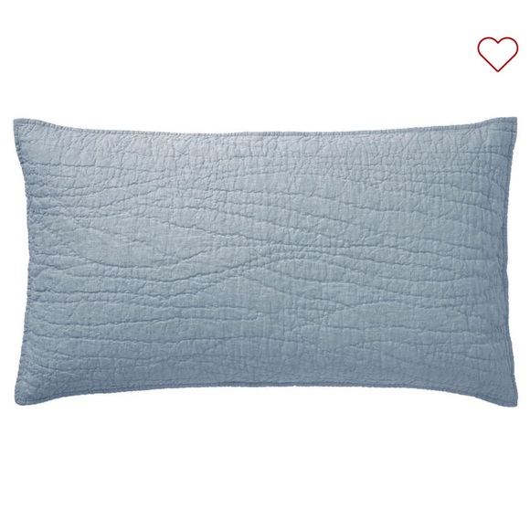 Pottery Barn Bedding Pb Belgian Flax Linen Hand Stitched Quilt Sham King Sham In Chambray